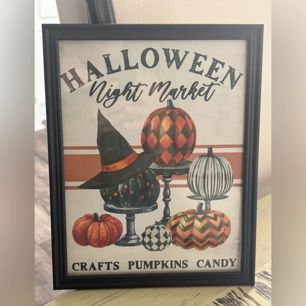 Halloween Night Market Framed 8x10 Wall Art Print